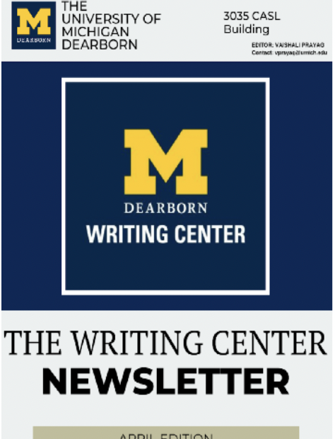 Writing Center Newsletter Ad