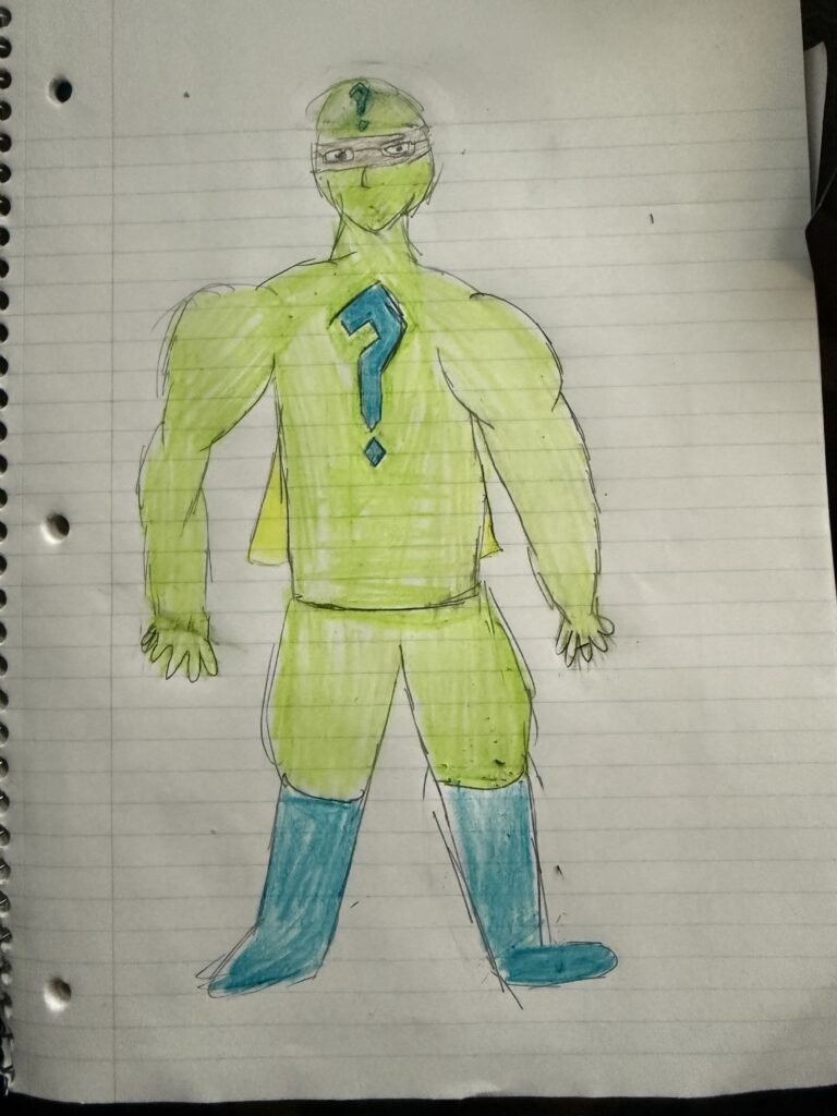 Drawing of a superhero